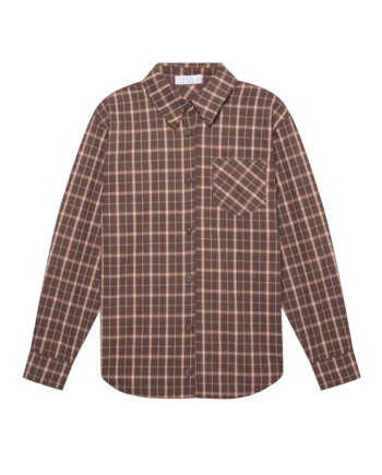 Сорочка коричнева в клітинку